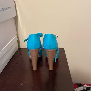 Aqua Blueish Green Block Sandal